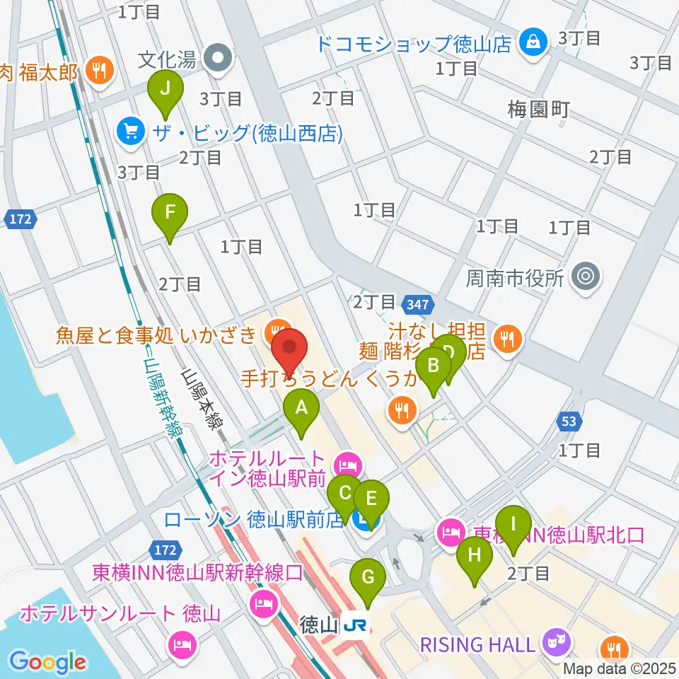 POPS-K 周南ロック館周辺のカフェ一覧地図