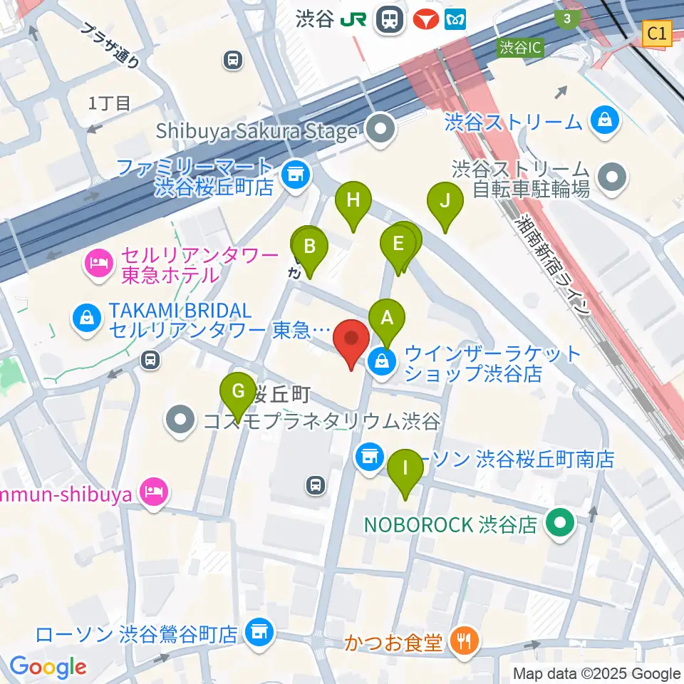 スタジオペンタ渋谷ジュークハウス周辺のカフェ一覧地図