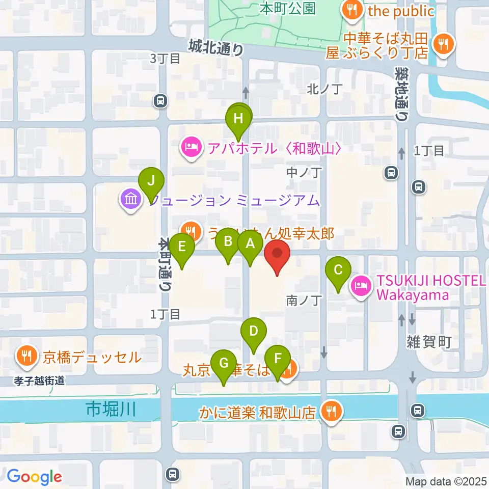 LIVE SPACE MOMENTS周辺のカフェ一覧地図