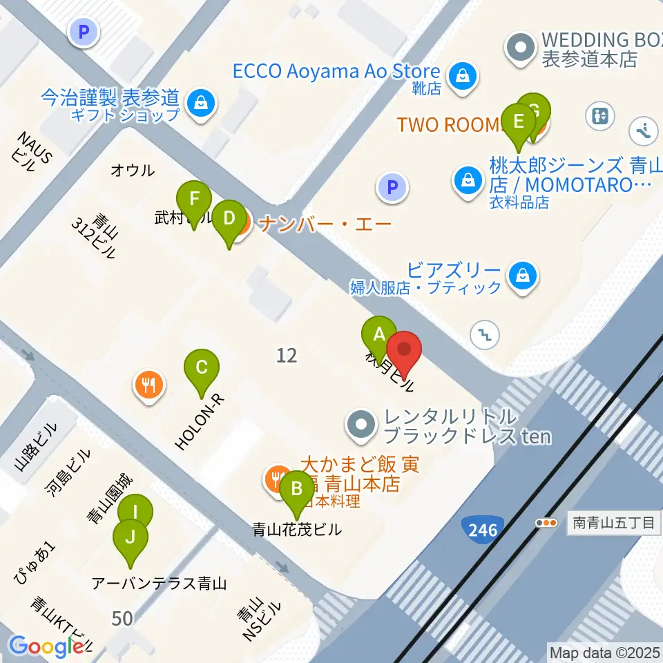 表参道クラシックスペース周辺のカフェ一覧地図