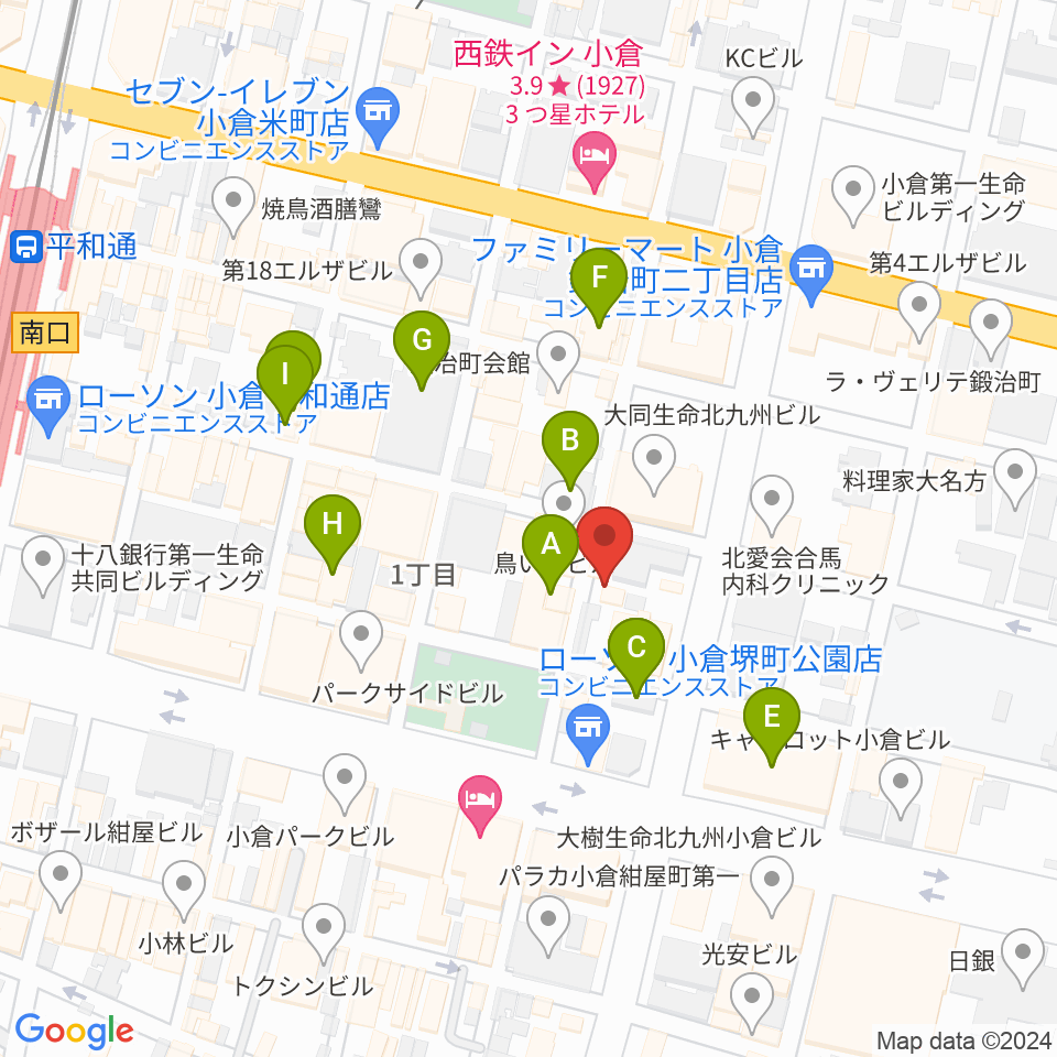 SWING21周辺のカフェ一覧地図