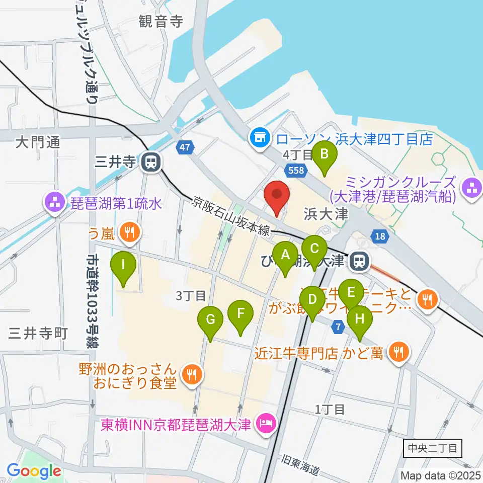 ウッドヴィレッジ中古楽器買取周辺のカフェ一覧地図