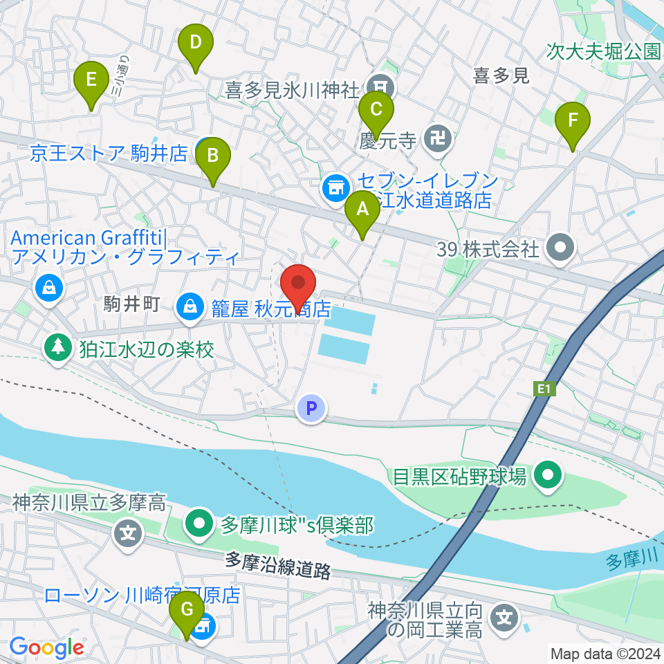 いけだ音楽教室周辺のカフェ一覧地図