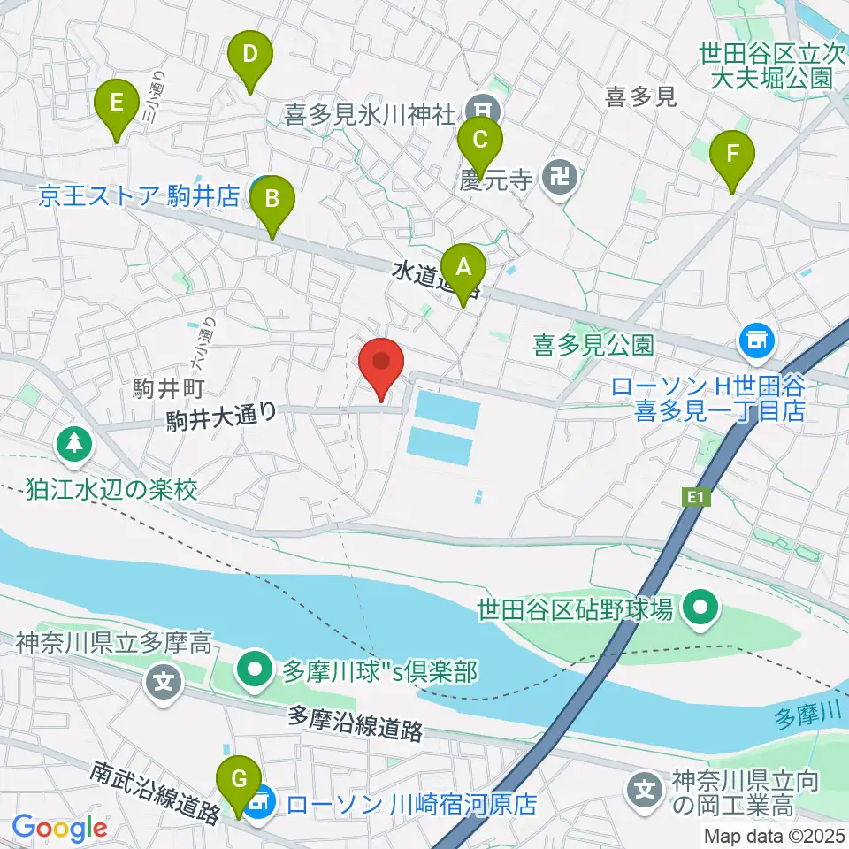 いけだ音楽教室周辺のカフェ一覧地図