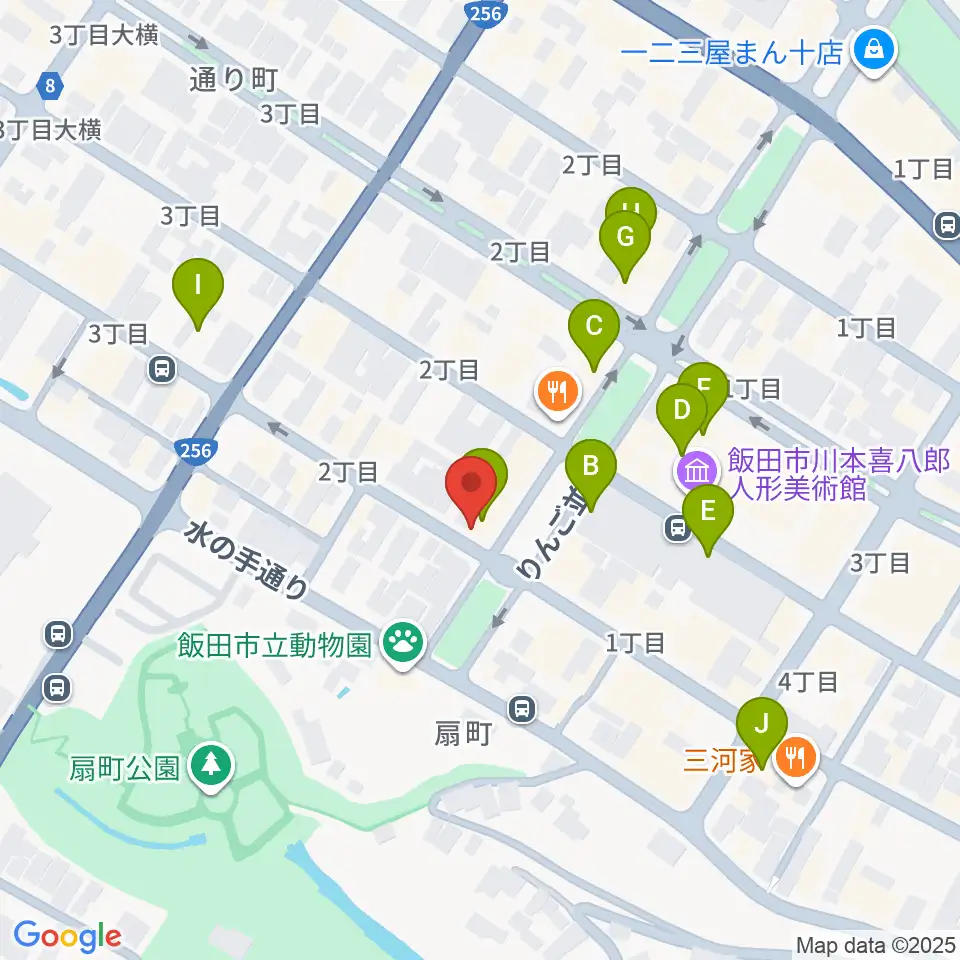 飯田CANVAS周辺のカフェ一覧地図