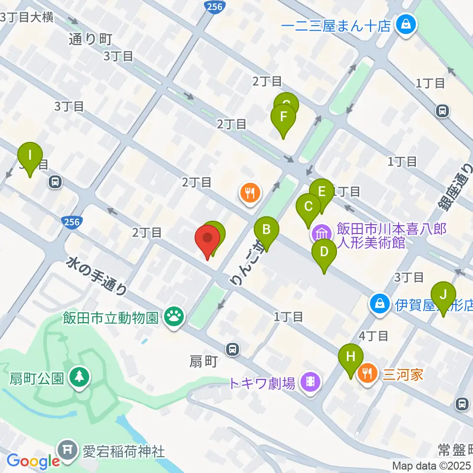 飯田CANVAS周辺のカフェ一覧地図