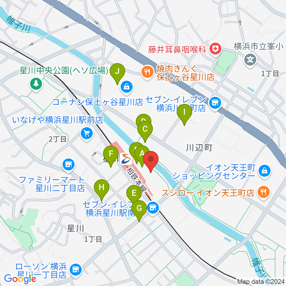 東京音楽学院 横浜星川駅前校周辺のカフェ一覧地図