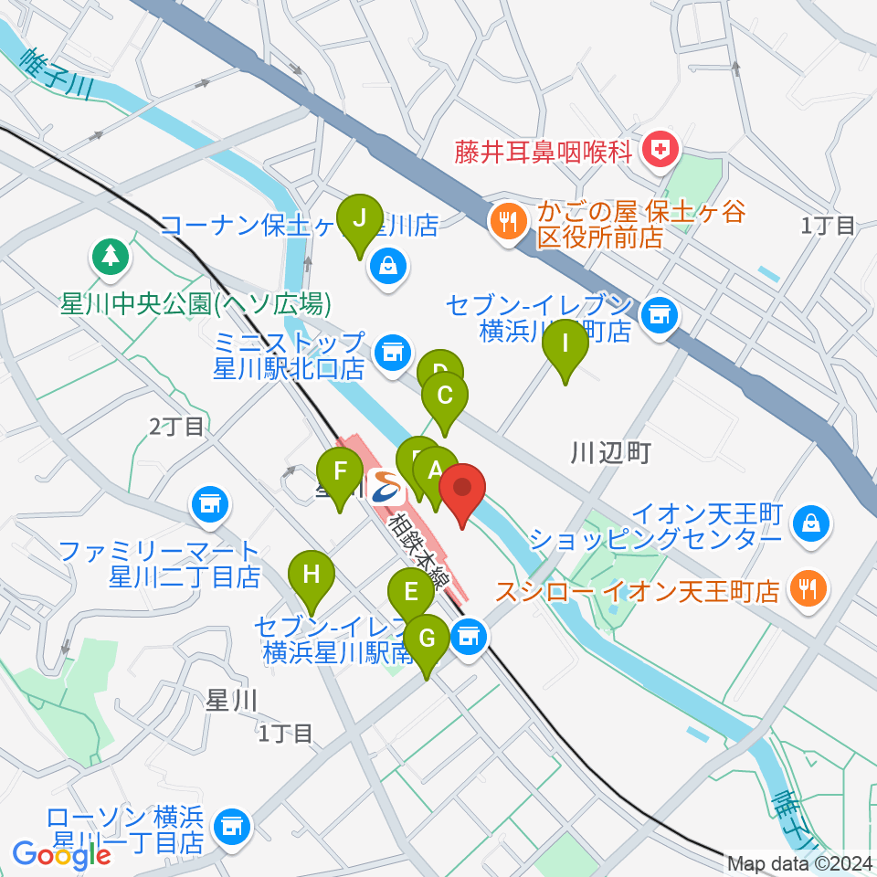 東京音楽学院 横浜星川駅前校周辺のカフェ一覧地図