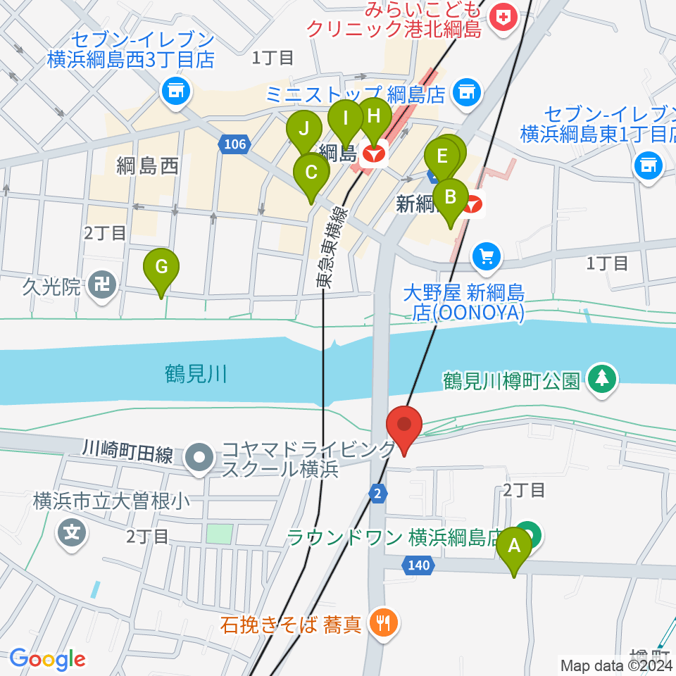 綱島フライドポテト周辺のカフェ一覧地図