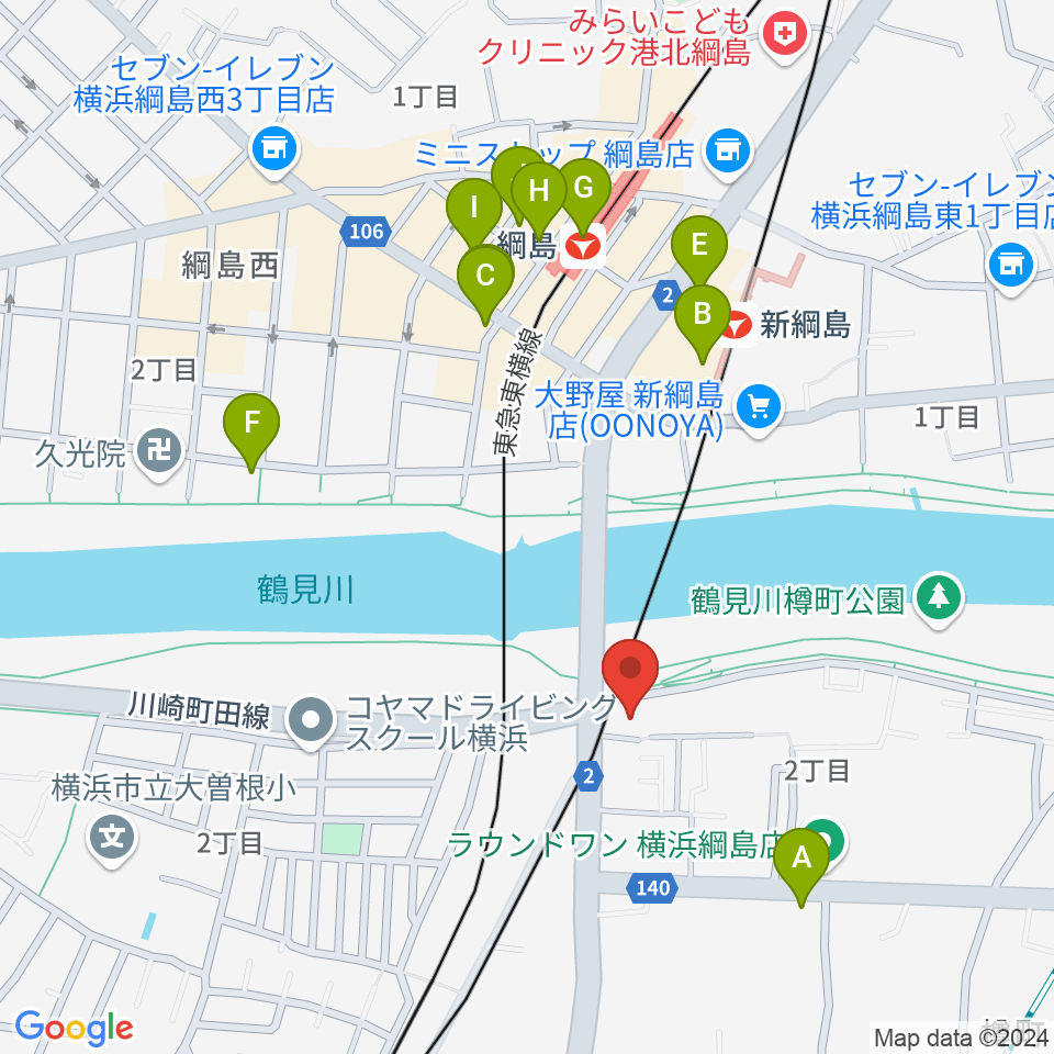 綱島フライドポテト周辺のカフェ一覧地図