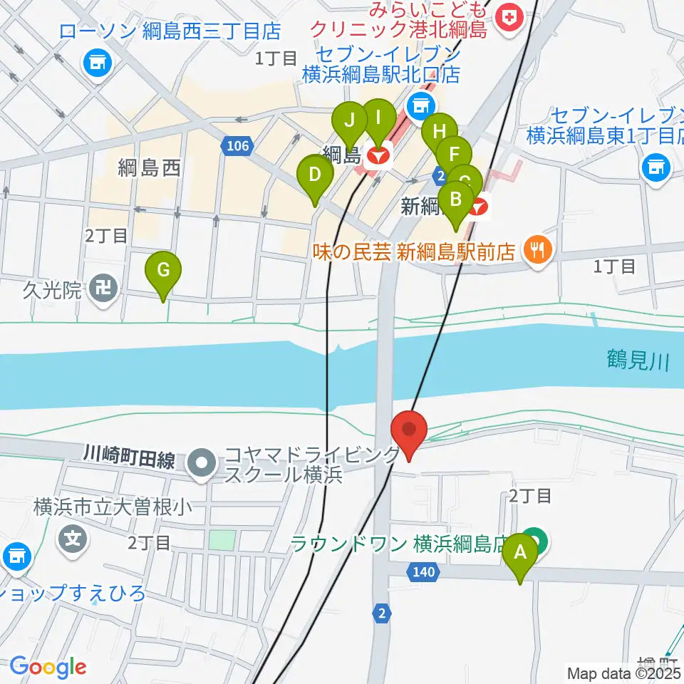 綱島フライドポテト周辺のカフェ一覧地図