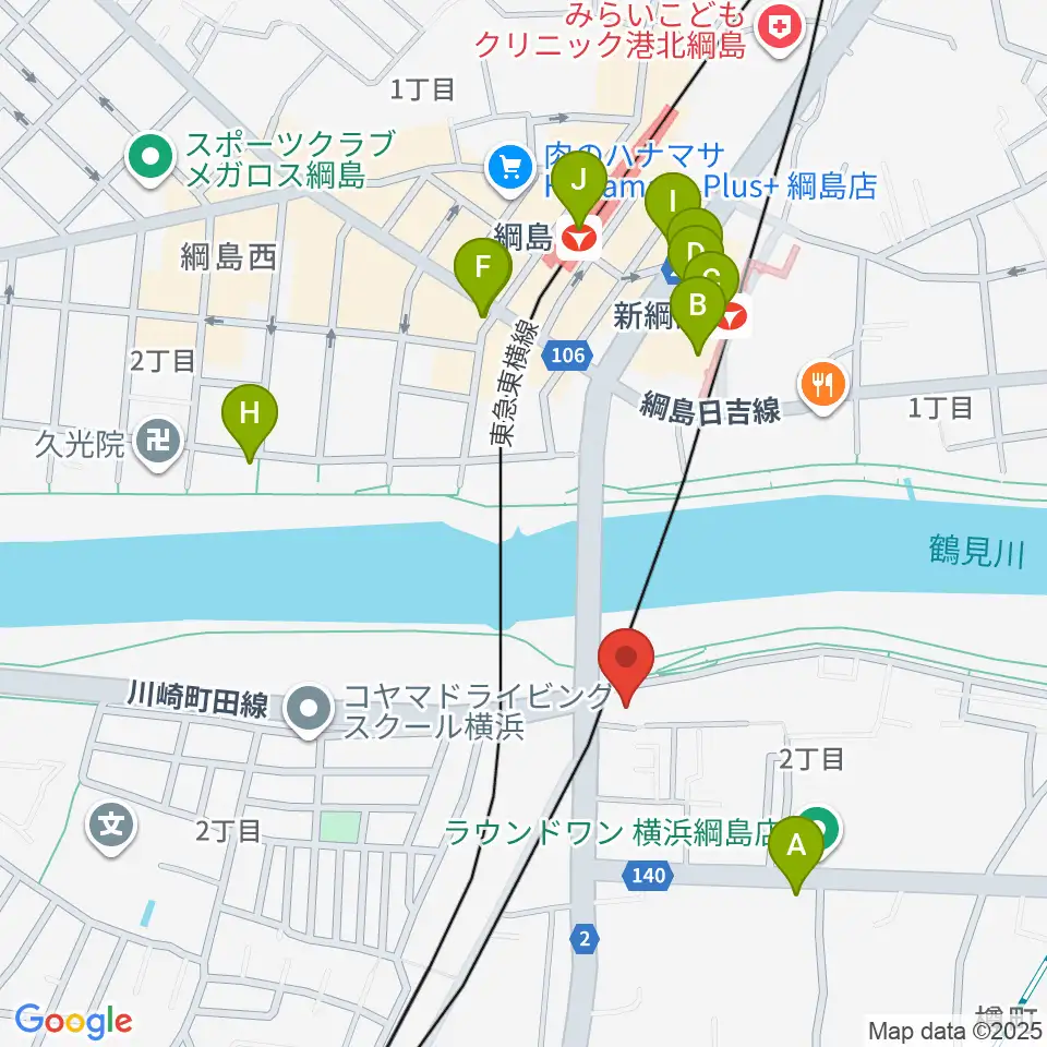 綱島フライドポテト周辺のカフェ一覧地図