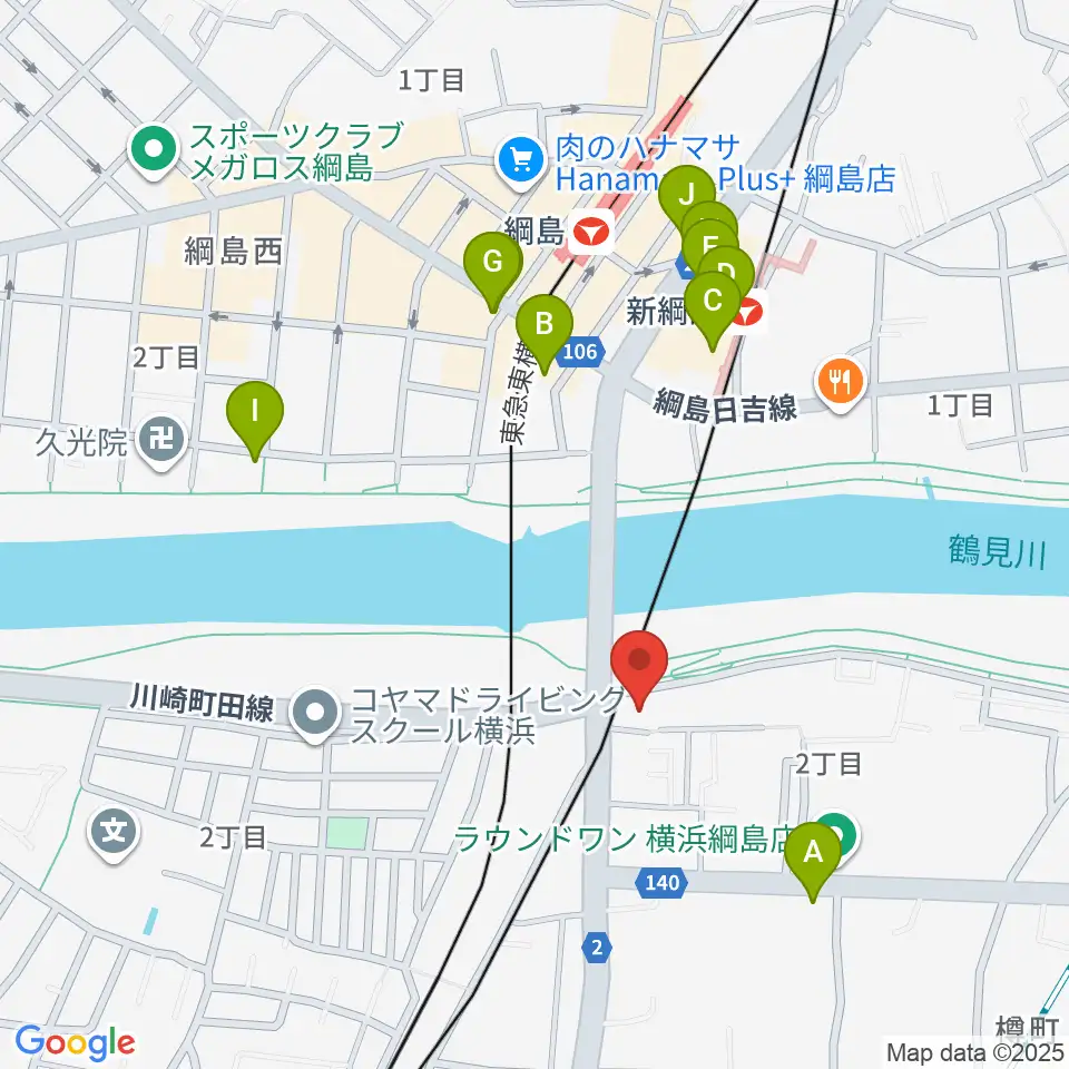 綱島フライドポテト周辺のカフェ一覧地図