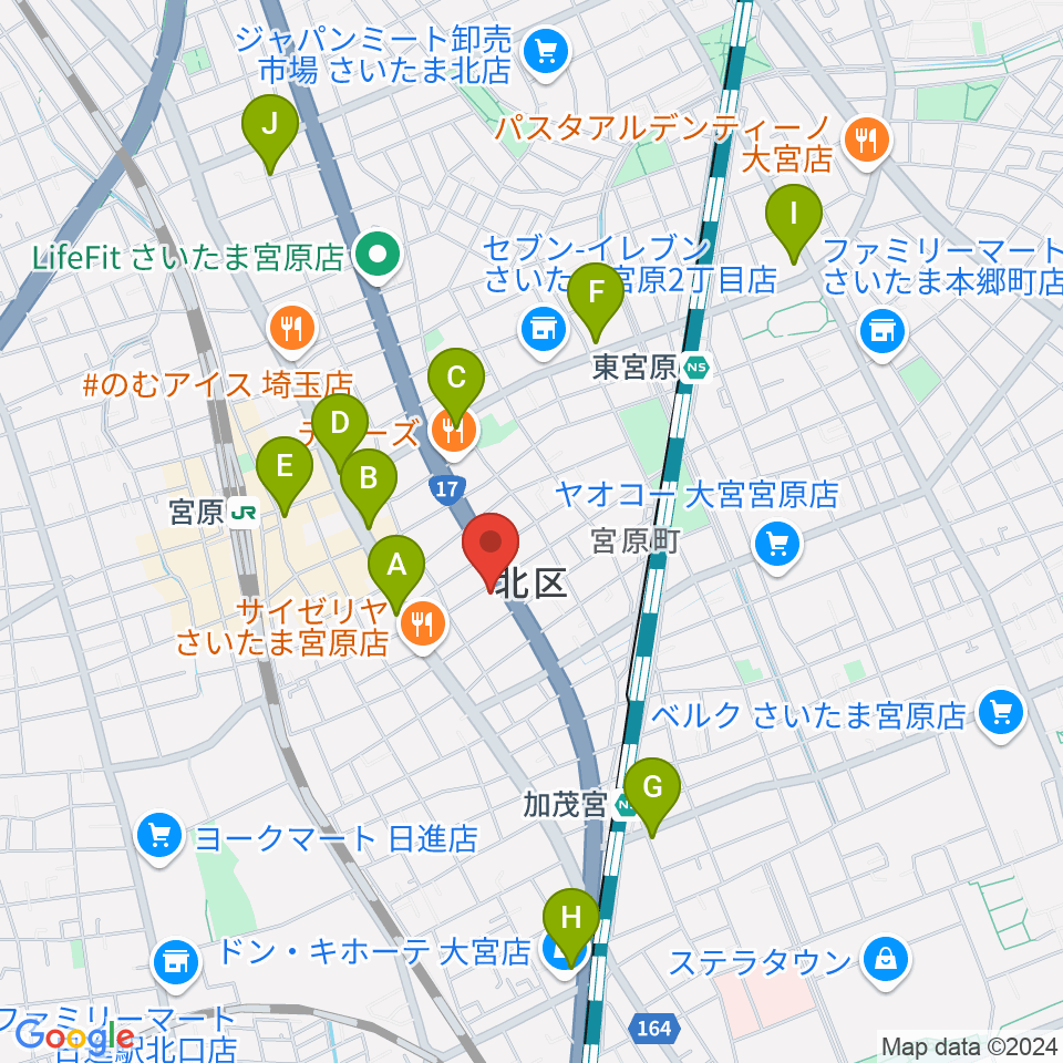 ヒソミネ周辺のカフェ一覧地図