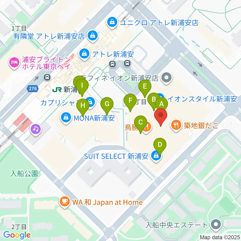 伊藤楽器 新浦安センター周辺のカフェ一覧地図