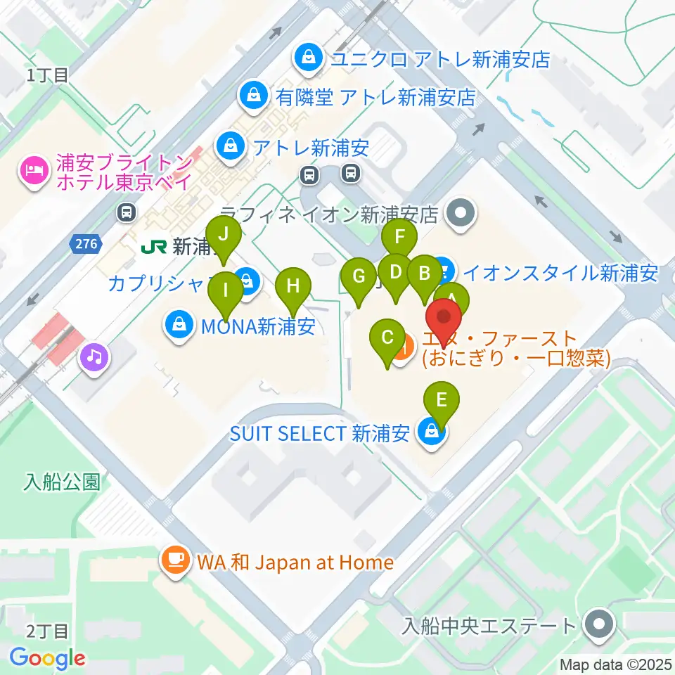 伊藤楽器 新浦安センター周辺のカフェ一覧地図