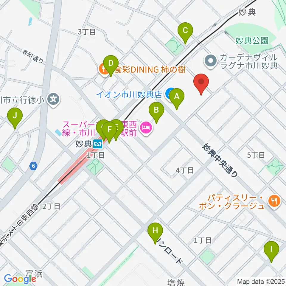 伊藤楽器 妙典イオンセンター周辺のカフェ一覧地図