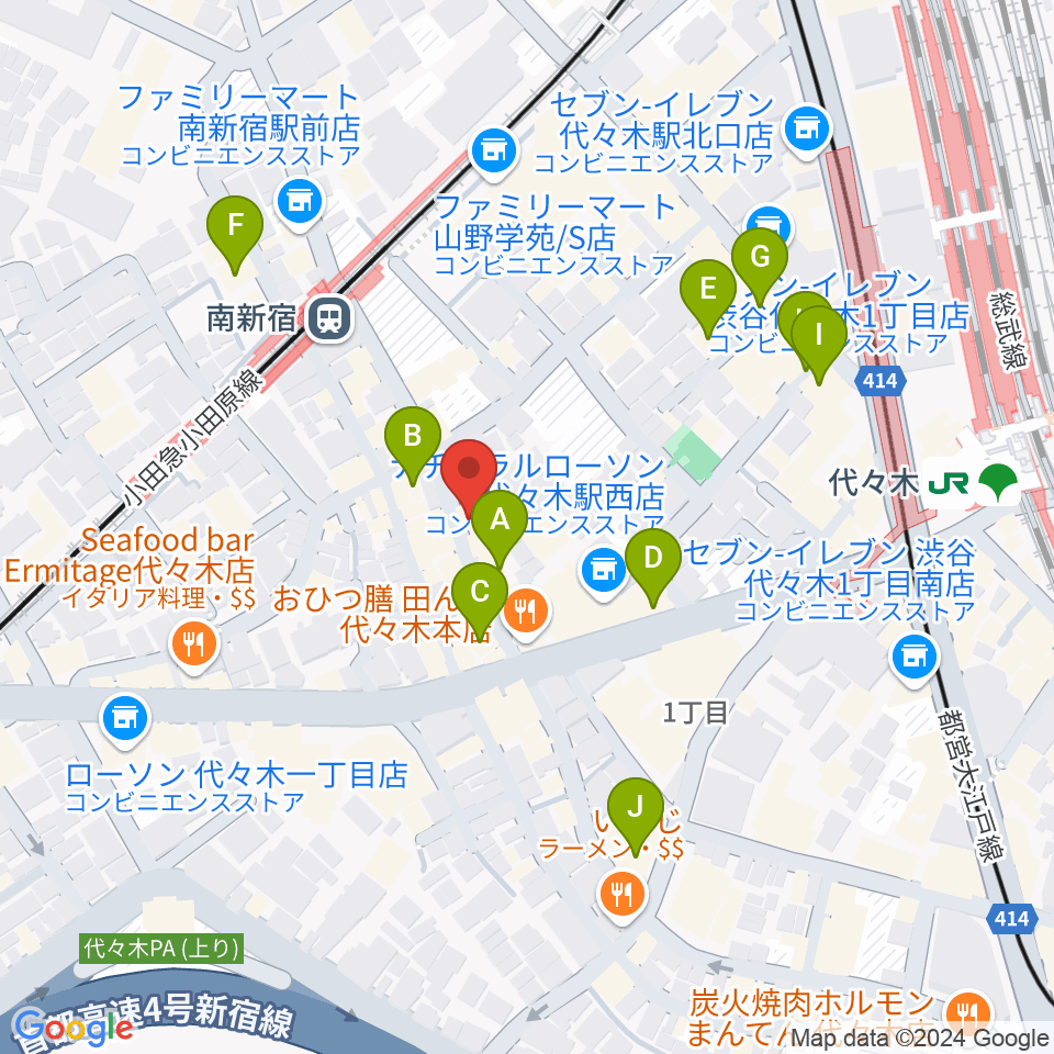 代々木アルティカセブン周辺のカフェ一覧地図