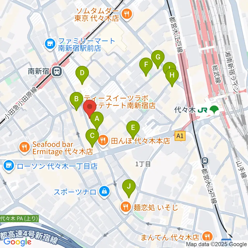 代々木アルティカセブン周辺のカフェ一覧地図