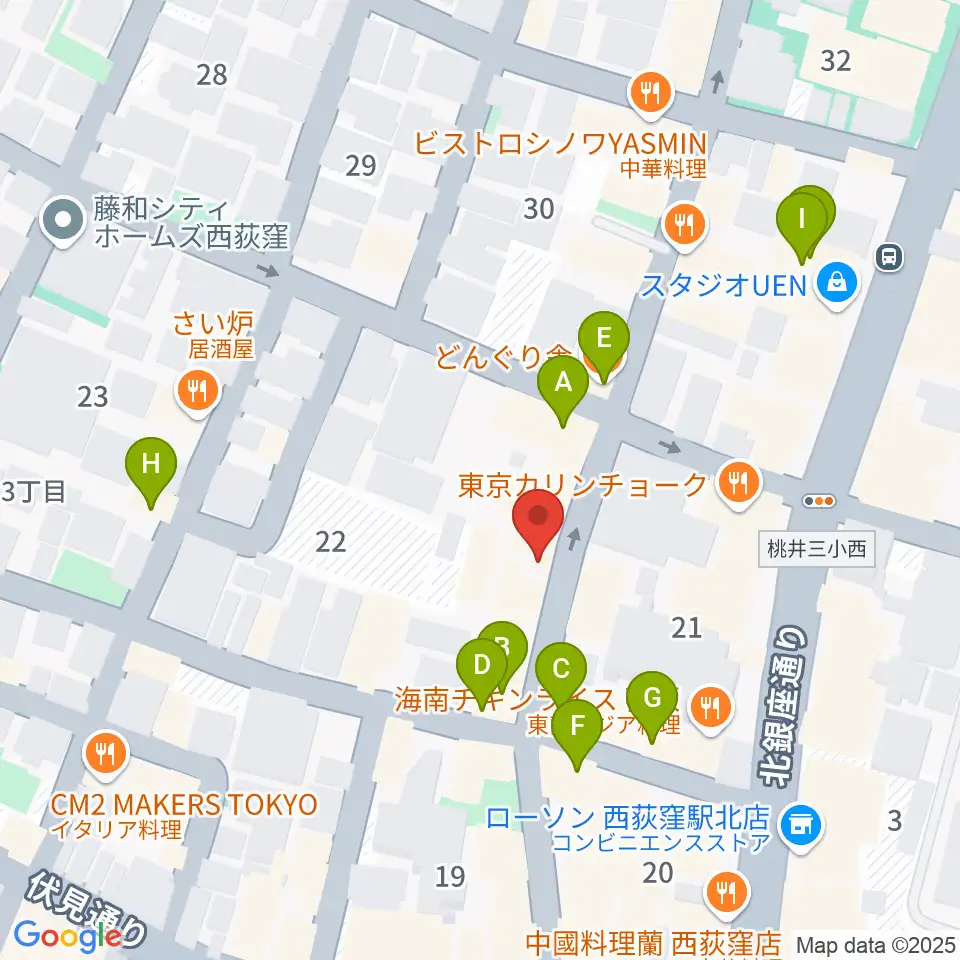西荻窪テラ周辺のカフェ一覧地図