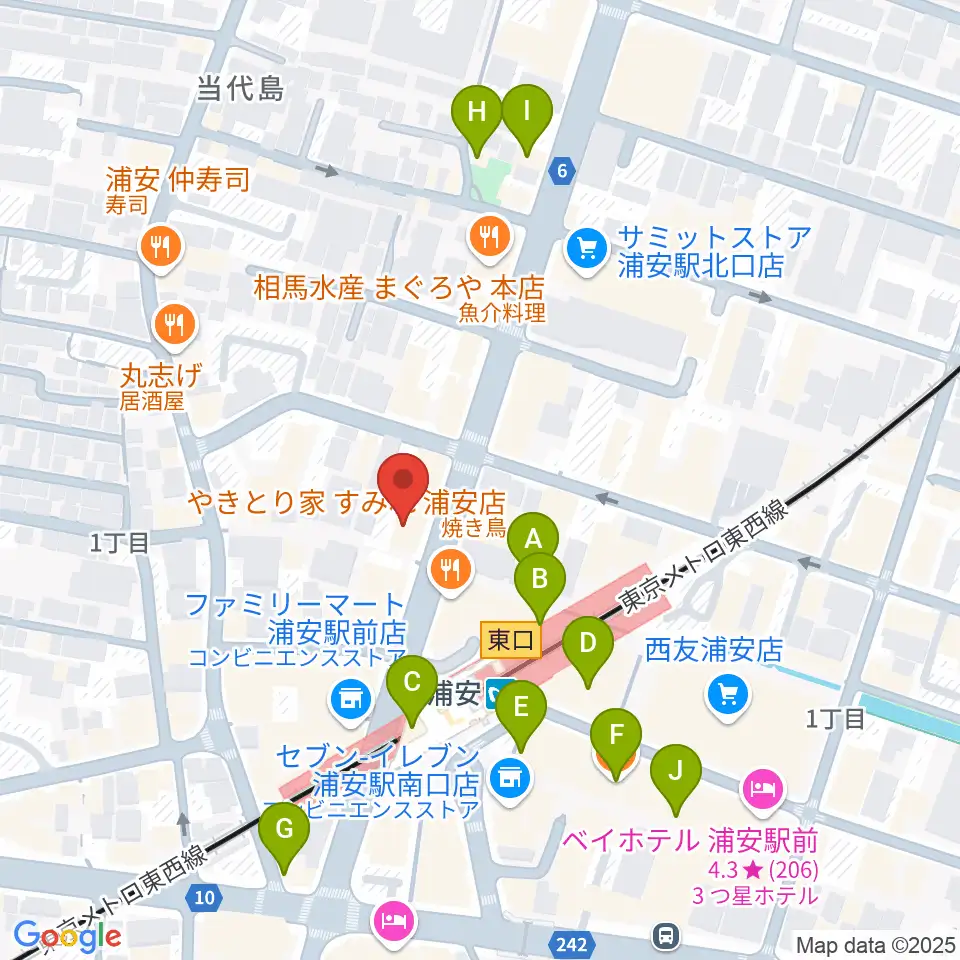 ジェイズスタジオ 浦安店周辺のカフェ一覧地図