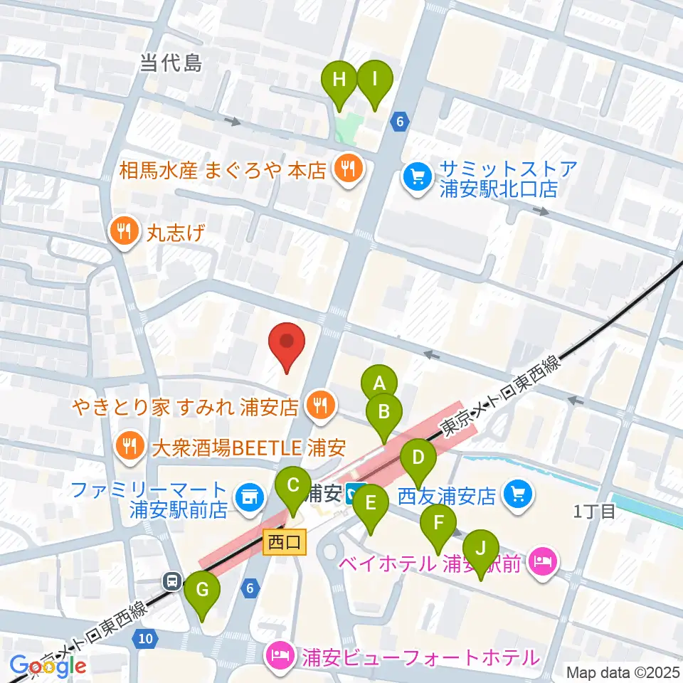 ジェイズスタジオ 浦安店周辺のカフェ一覧地図