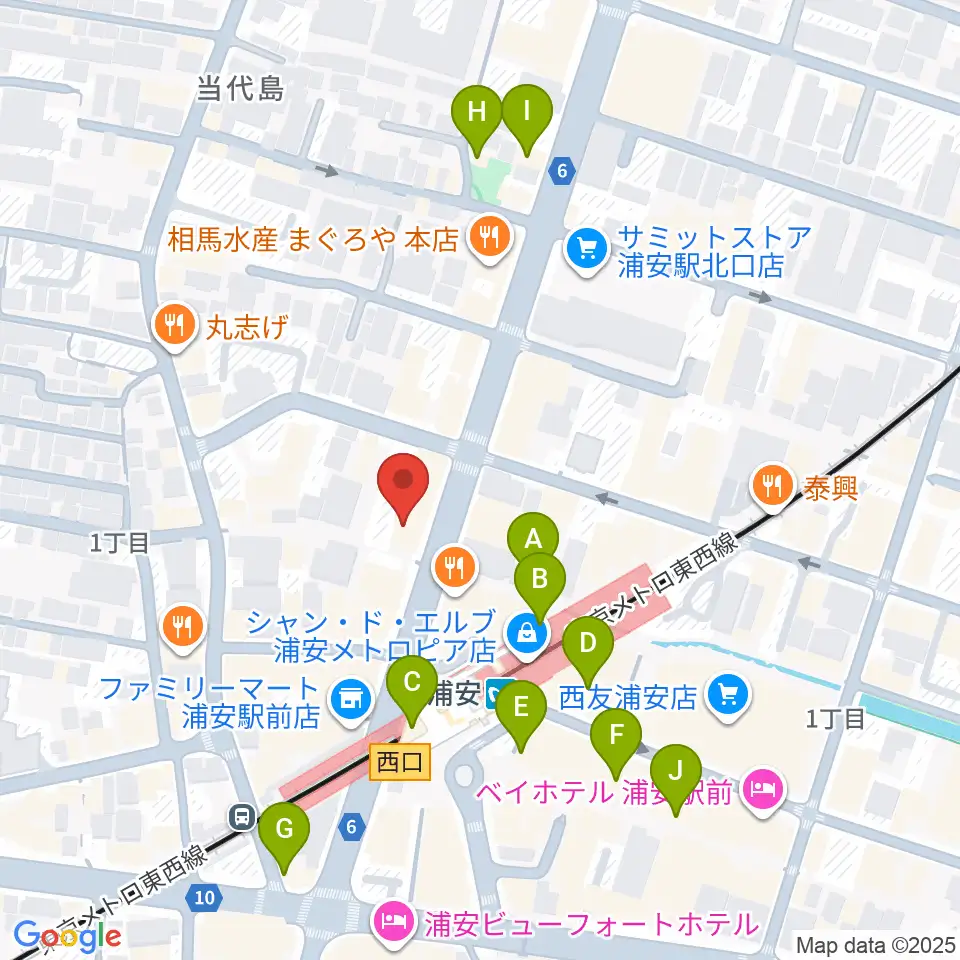 ジェイズスタジオ 浦安店周辺のカフェ一覧地図