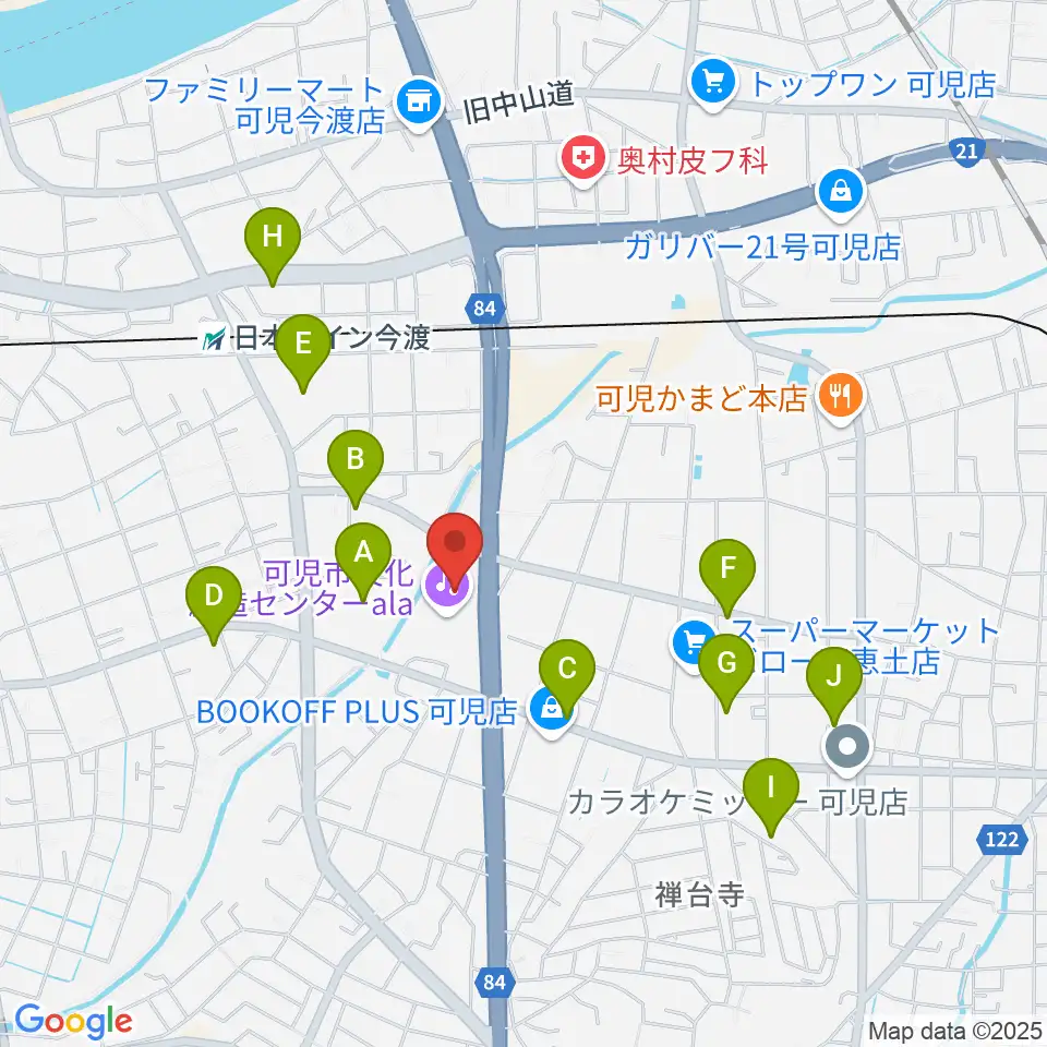可児市文化創造センターala周辺のカフェ一覧地図