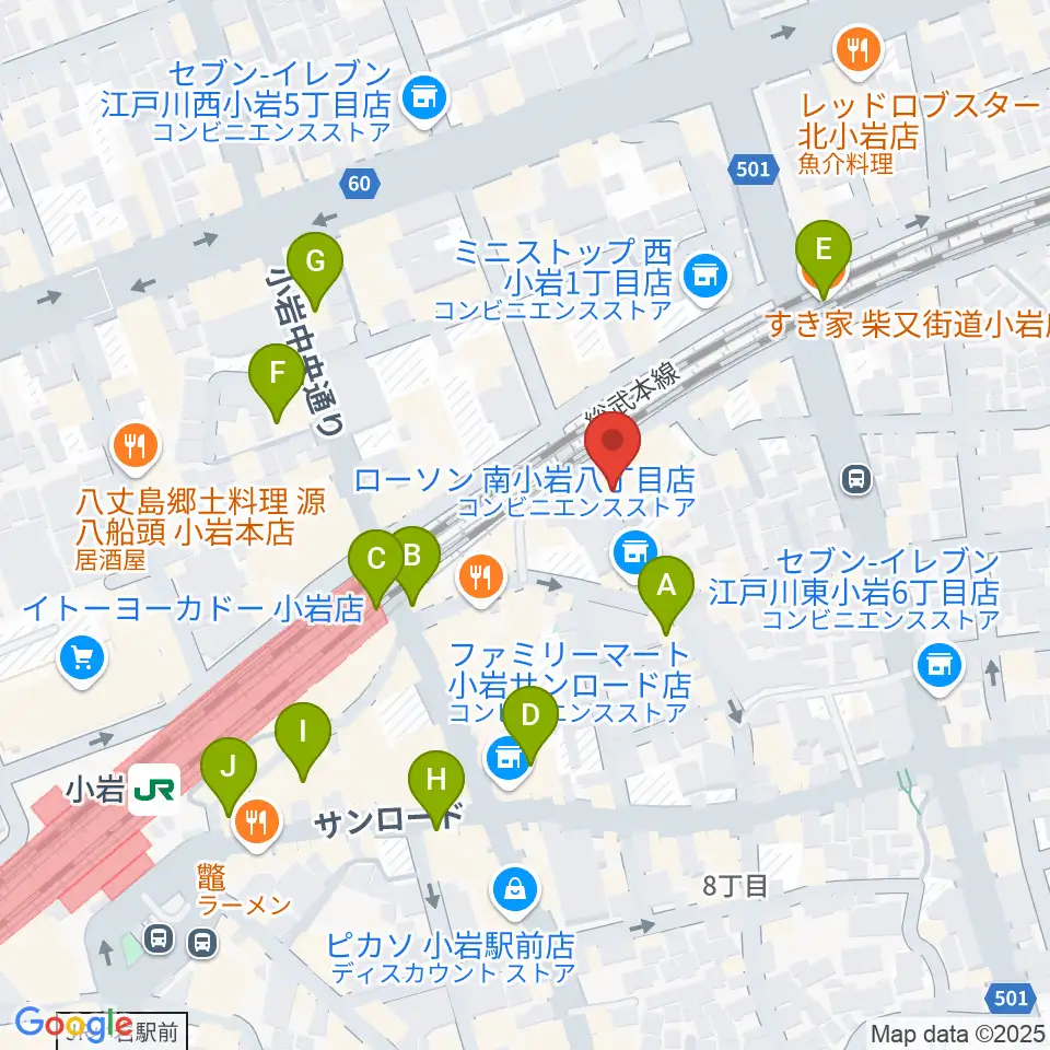 小岩BACK IN TIME周辺のカフェ一覧地図