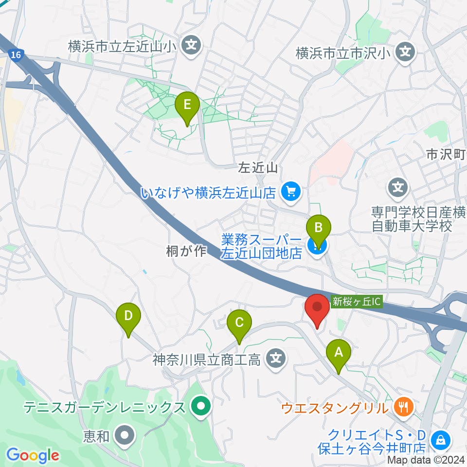 山響楽器店 美立橋教室周辺のカフェ一覧地図