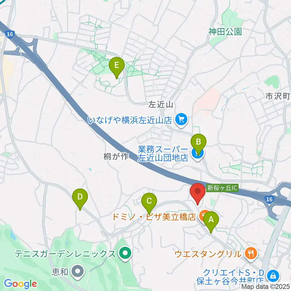 山響楽器店 美立橋教室周辺のカフェ一覧地図