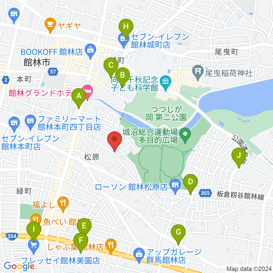 オトワ楽器 ハミングパーク松原周辺のカフェ一覧地図