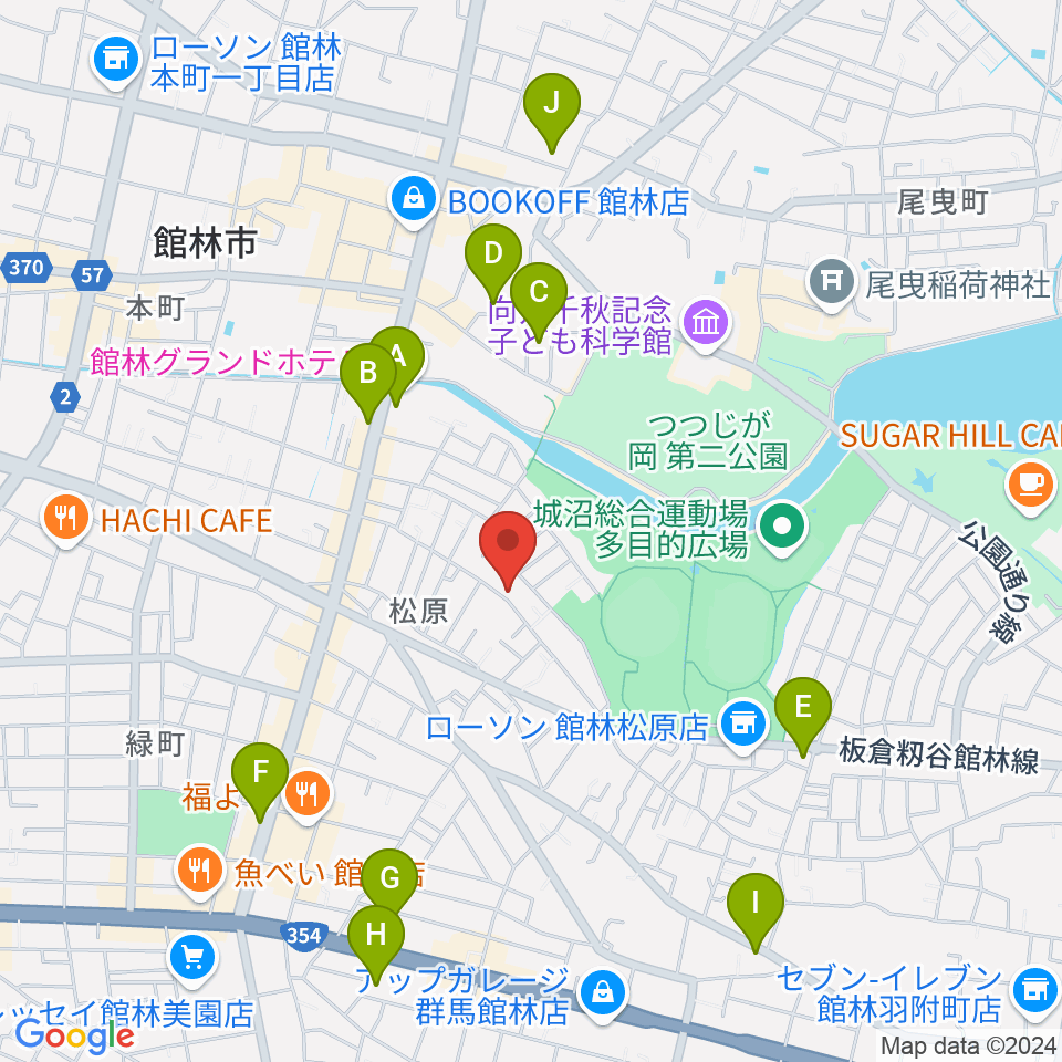 オトワ楽器 ハミングパーク松原周辺のカフェ一覧地図