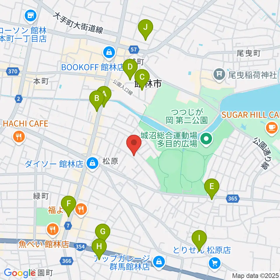 オトワ楽器 ハミングパーク松原周辺のカフェ一覧地図