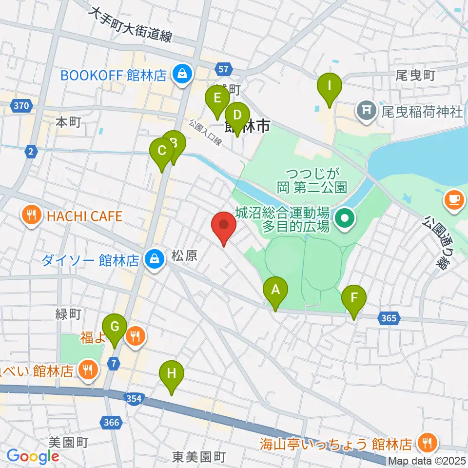 オトワ楽器 ハミングパーク松原周辺のカフェ一覧地図