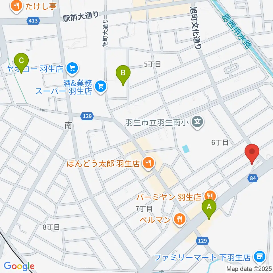 オトワ楽器 ハミングパーク羽生周辺のカフェ一覧地図