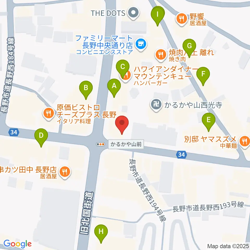 INDIA live the SKY周辺のカフェ一覧地図