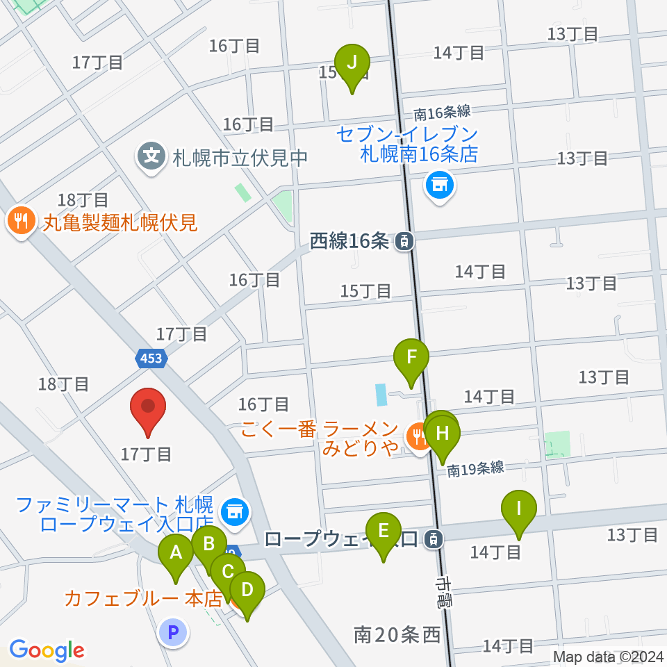 エルム楽器 伏見センター周辺のカフェ一覧地図