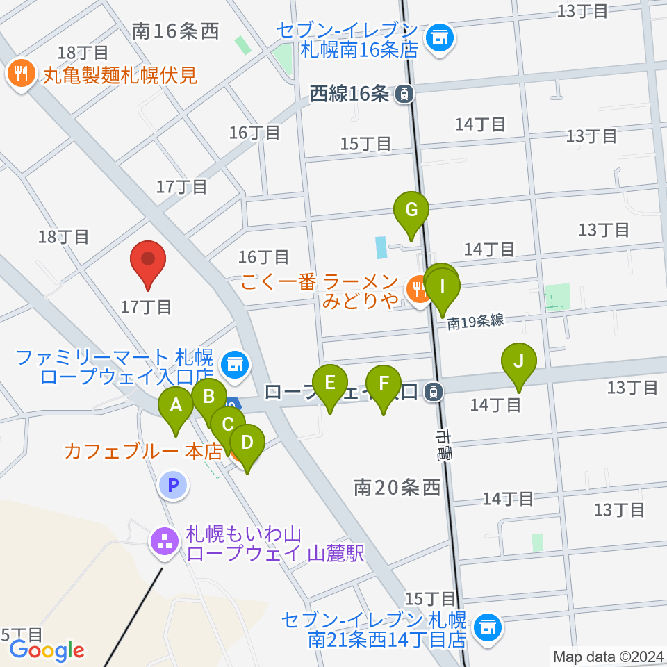 エルム楽器 伏見センター周辺のカフェ一覧地図