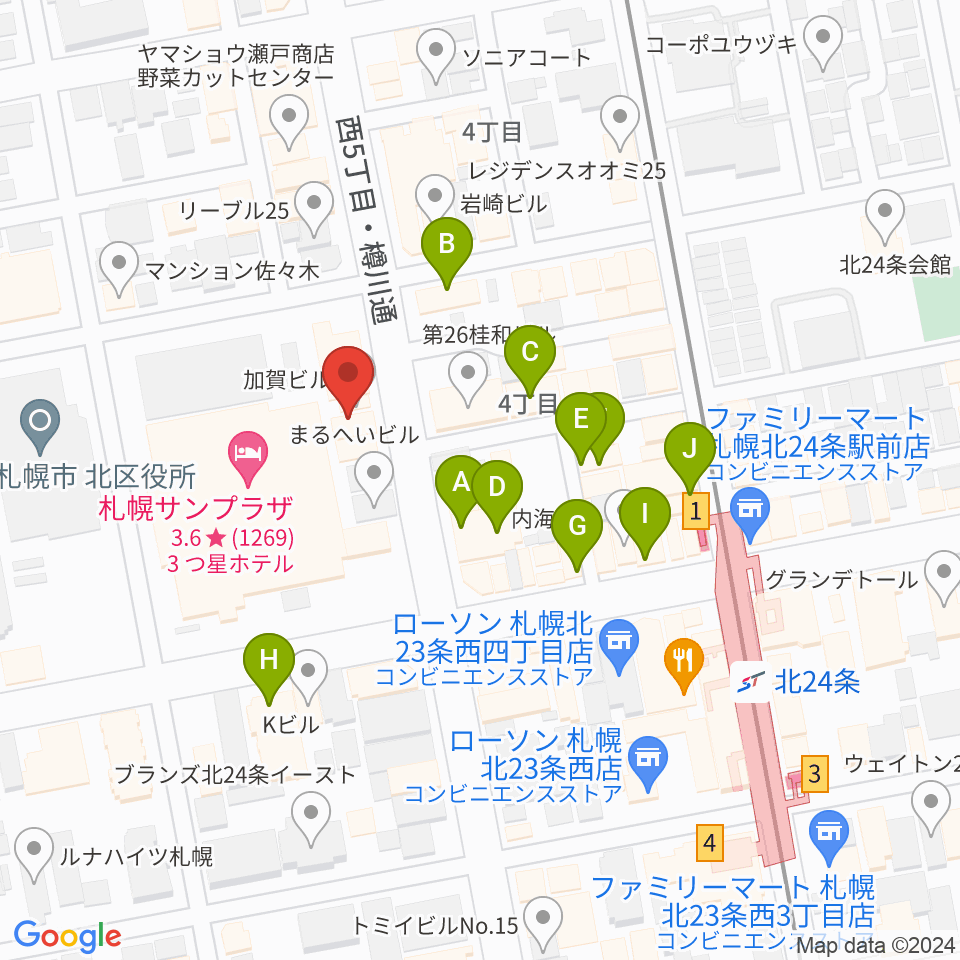 エルム楽器 北区センター周辺のカフェ一覧地図