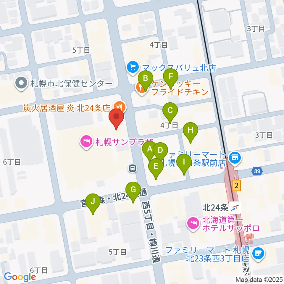 エルム楽器 北区センター周辺のカフェ一覧地図