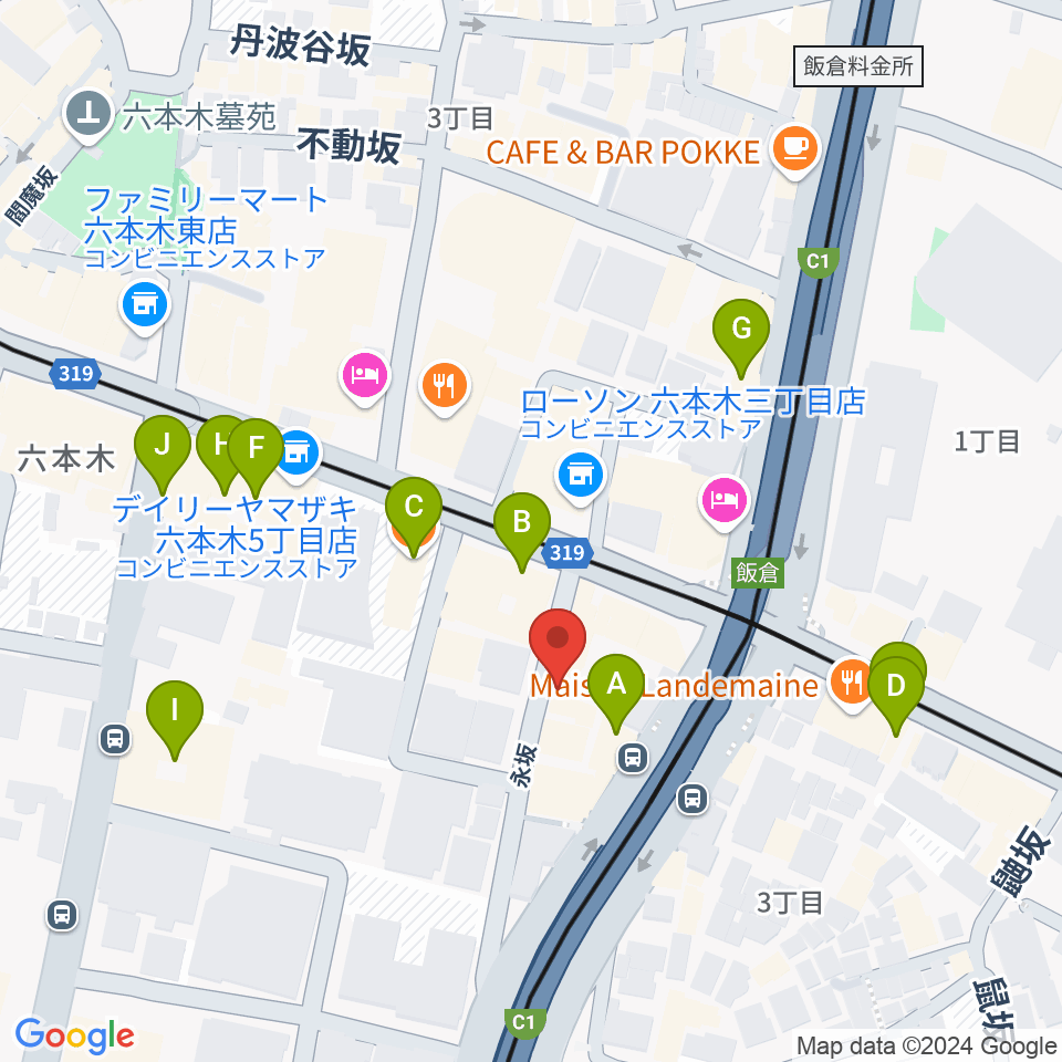 六本木CLUB EDGE周辺のカフェ一覧地図