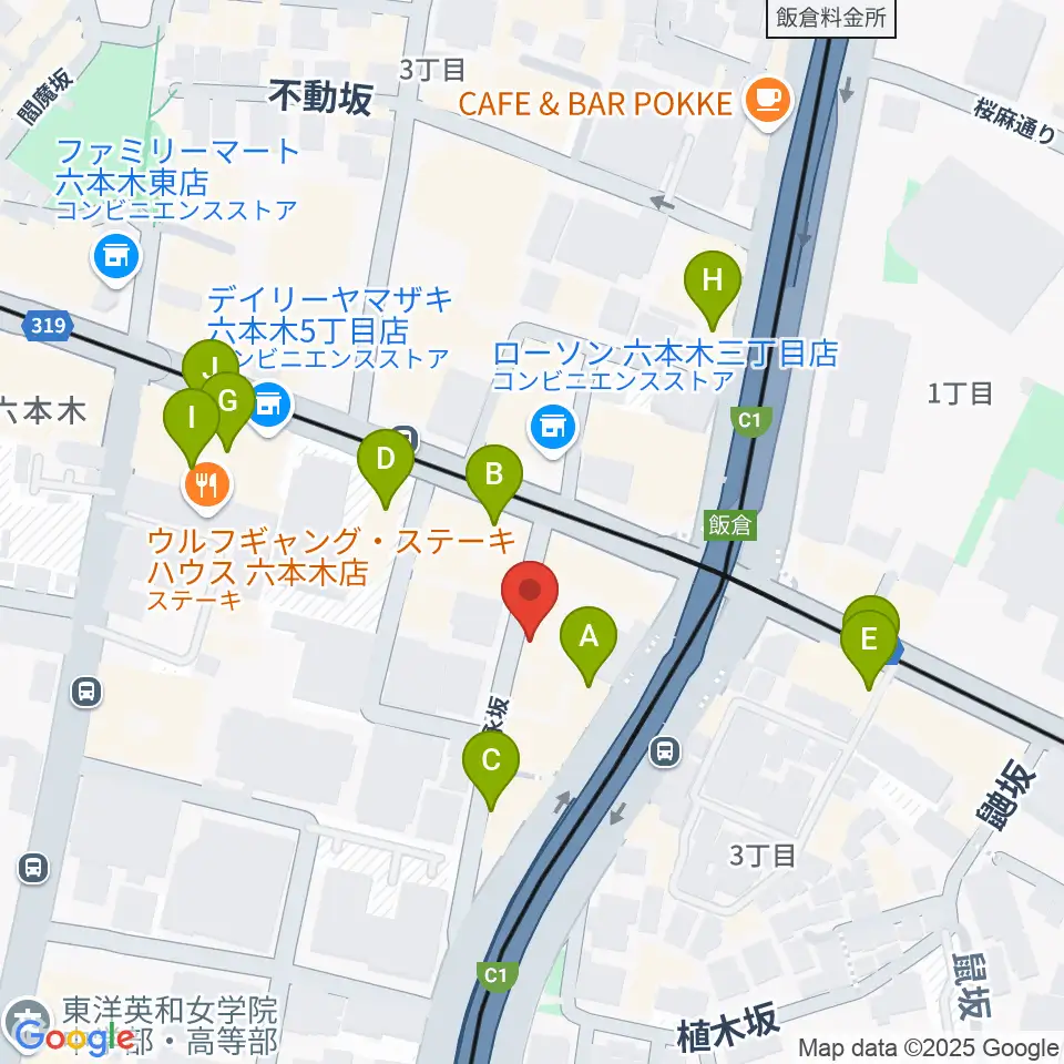 六本木CLUB EDGE周辺のカフェ一覧地図