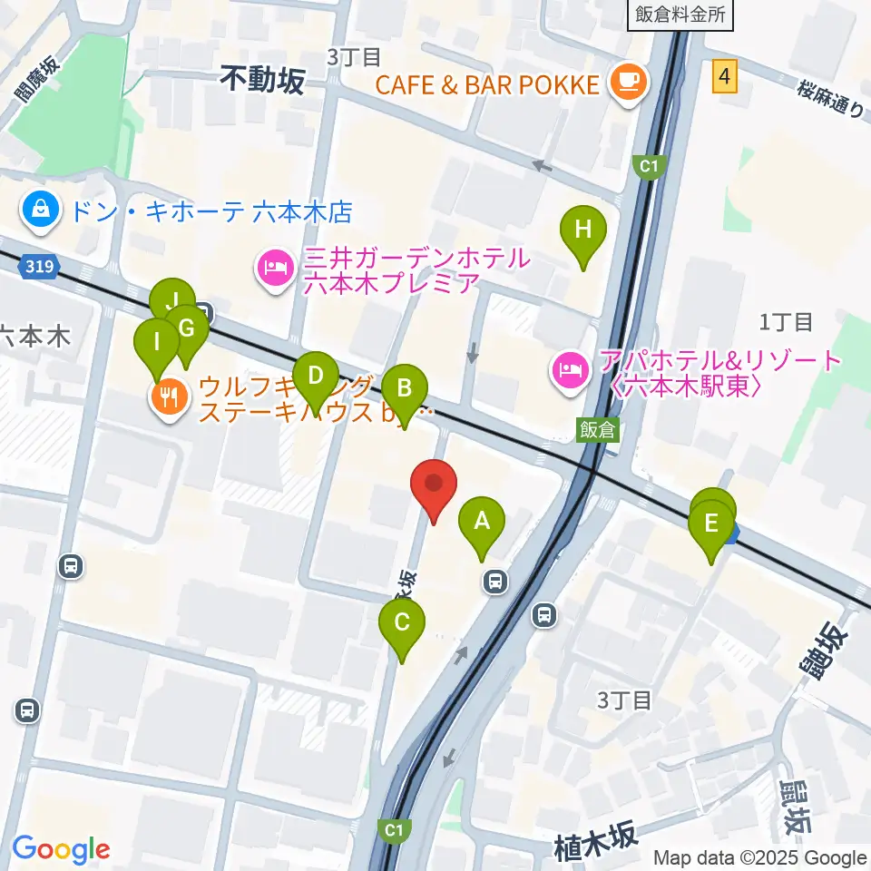 六本木CLUB EDGE周辺のカフェ一覧地図