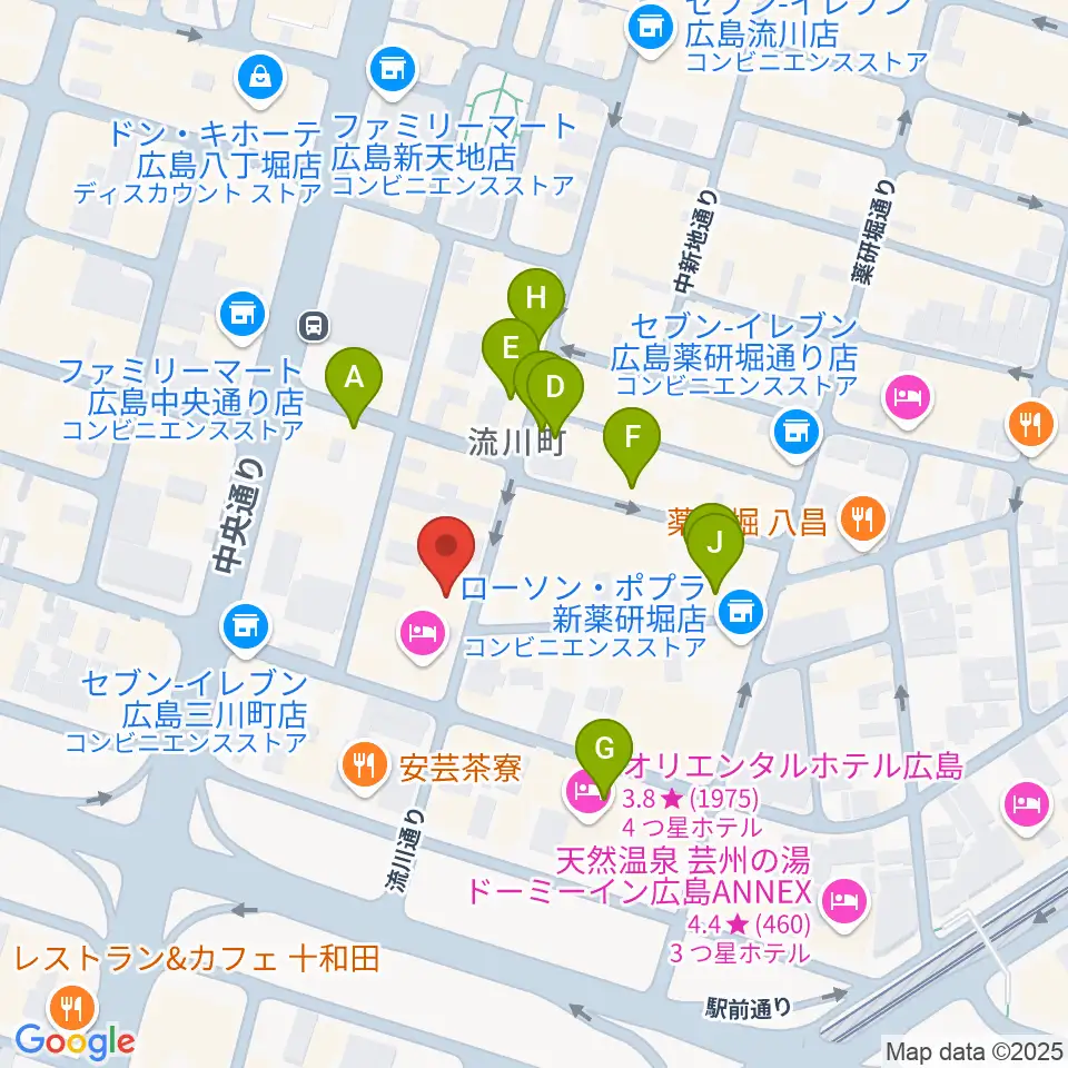 広島AGIT周辺のカフェ一覧地図
