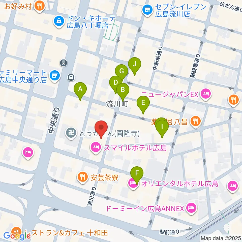 広島AGIT周辺のカフェ一覧地図