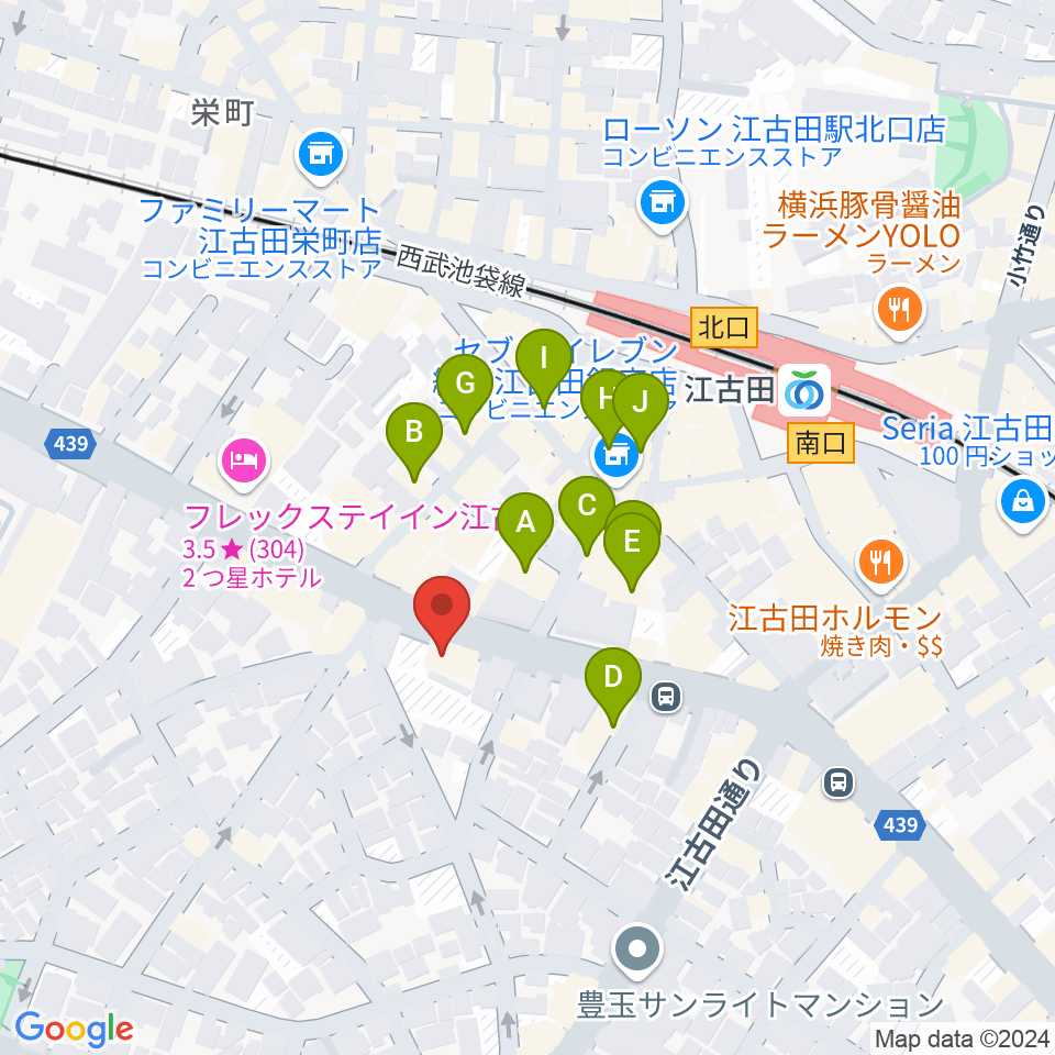 江古田マーキー周辺のカフェ一覧地図