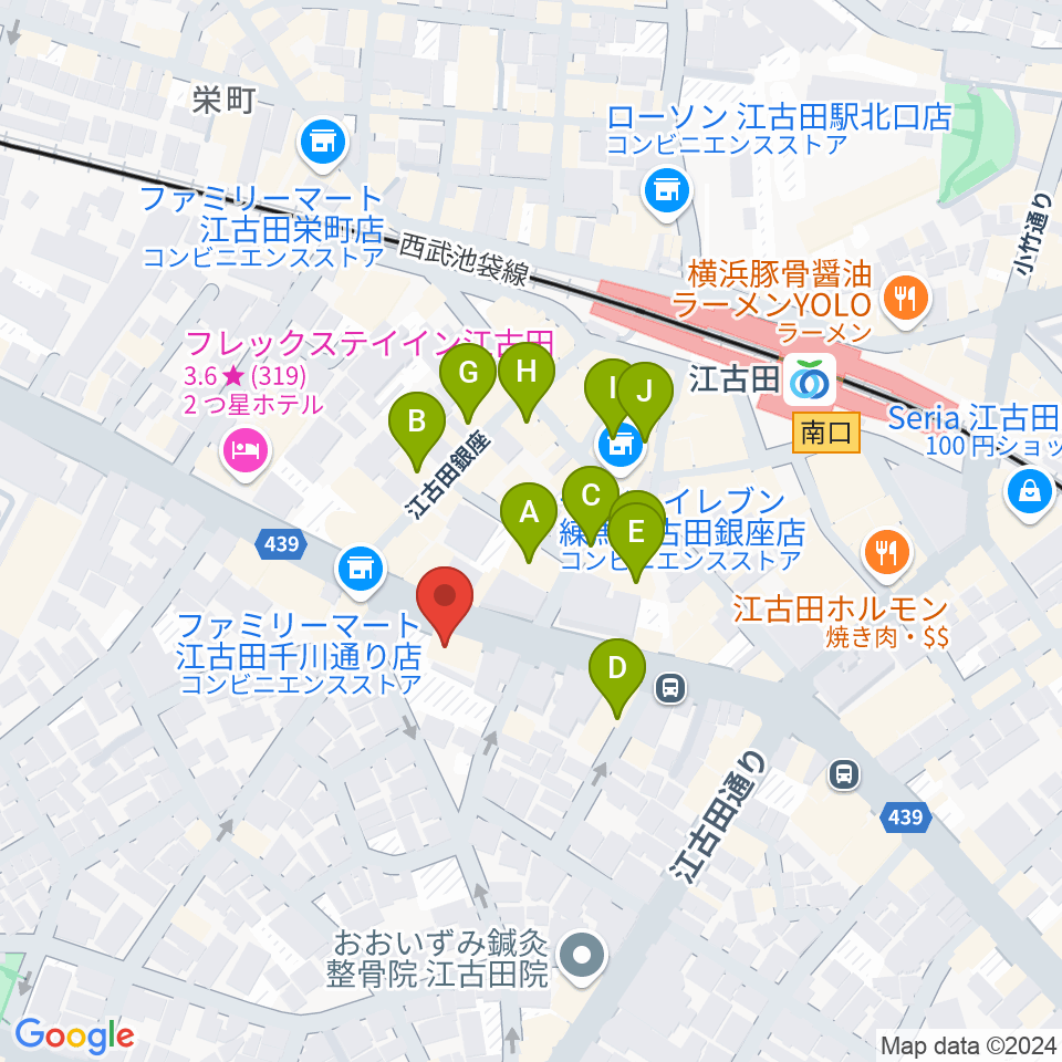 江古田マーキー周辺のカフェ一覧地図