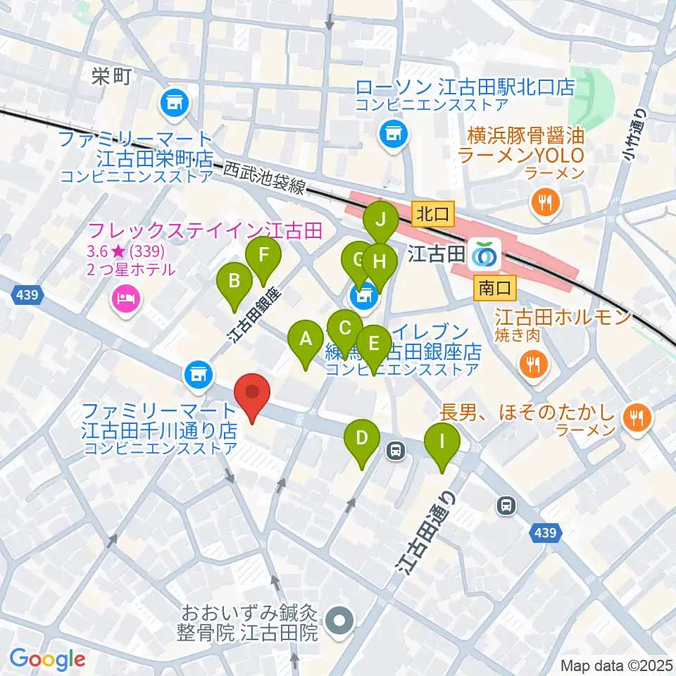 江古田マーキー周辺のカフェ一覧地図