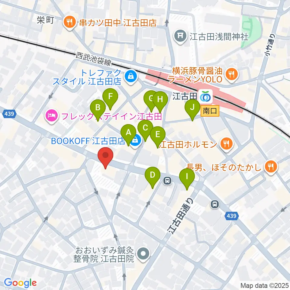 江古田マーキー周辺のカフェ一覧地図